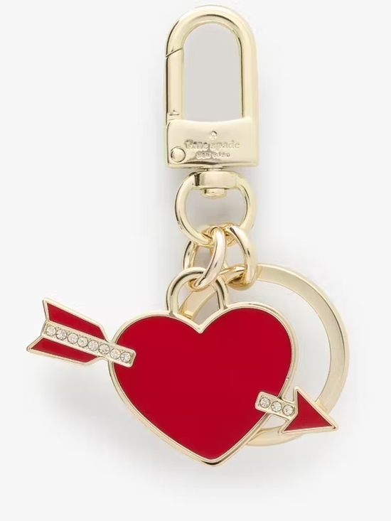 kate spade Accessories - Kate Spade Love Shack gold-tone keyring with red heart and arrow